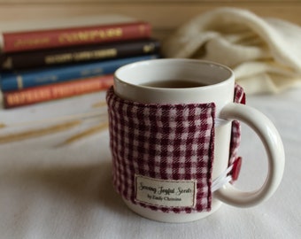 Reusable Fabric Mug Cozy, Mug Warmer Drink Sleeve, Coffee/Tea Lovers Gift