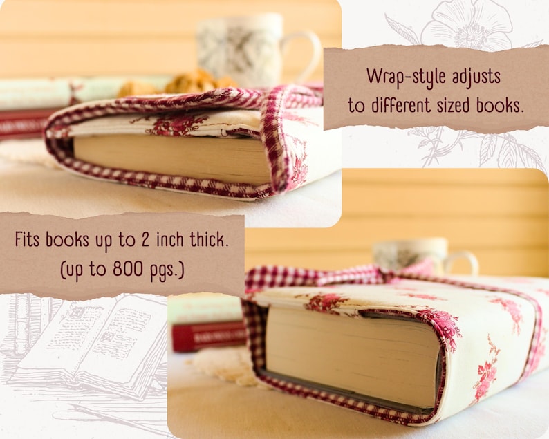 Quilted Book Cover | Bookish Accessories | Cozy Floral Book Protector ...