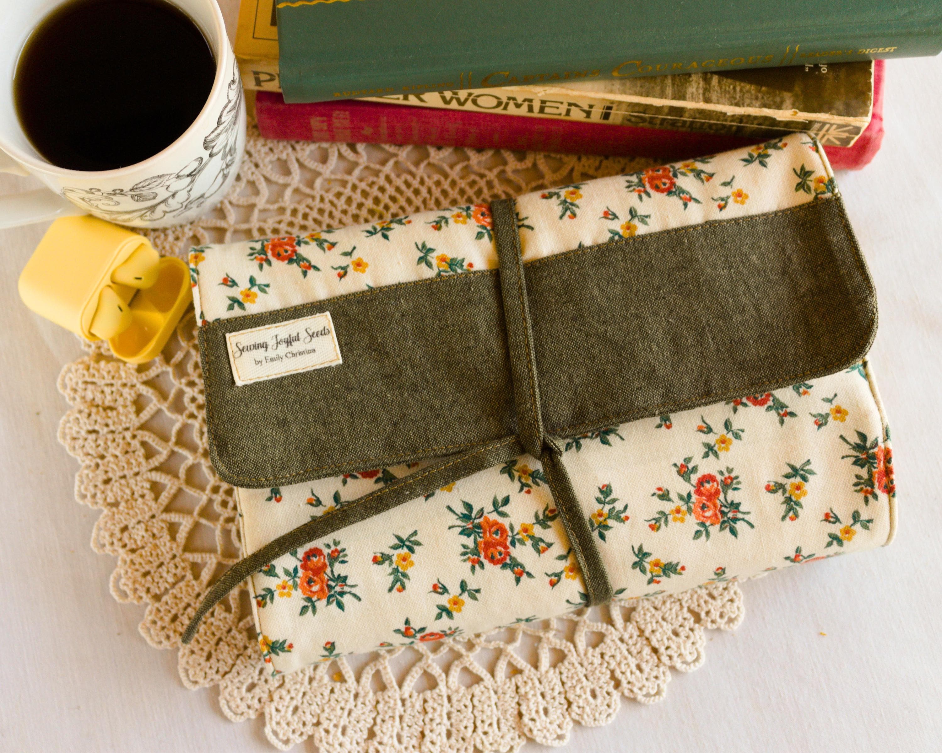 Quilted Book Cover | Bookish Accessories | Cozy Wildflower Book ...