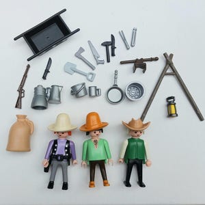 Vintage Playmobil Western lot of Figures and Accessories