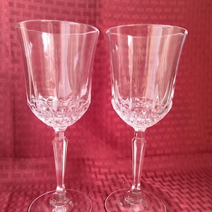 Lead Crystal Wine Glasses 8&quot; Set of Two