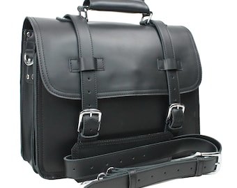Free Customize Engrave Letters or Initials on 20 Super Large Full Grain Leather Briefcase Laptop Bag LB08