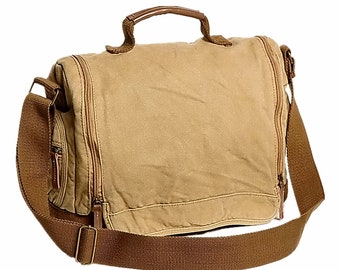 Vagarant Traveler 14,5 pouces Sac messager de loisirs en toile délavée C32 Sac en toile Sac à bandoulière en toile avec poignée Sac fourre-tout en toile