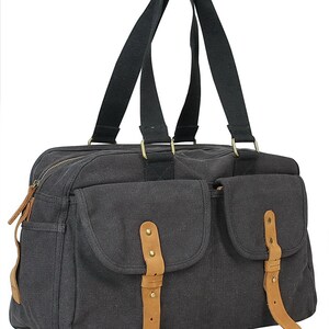 Small Canvas GYM Bag Canvas Shoulder Travel Tote Top Lift Bag C33 - Engrave - No Shouder Strap