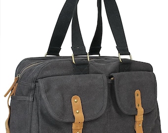 Kleine Segeltuch-Sporttasche Canvas Schulter Reisetasche Top Lift Bag C33 - Gravieren - Ohne Schultergurt