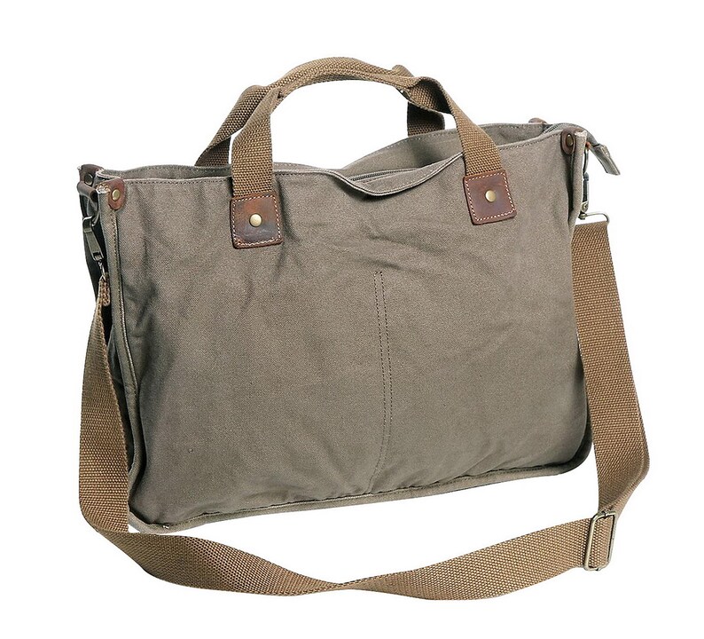 16 In. Large Canvas Messenger Bag Casual Canvas Bag With Lift Etsy