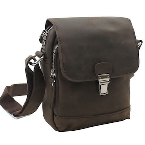 Vagarant Traveler 8.5 in. Cowhide Leather Satchel Shoulder Bag LH09 - Engrave Service