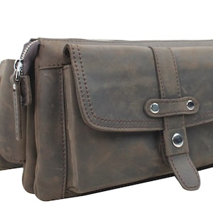 Vagarant Traveler Large Fashion Cowhide Leather Waist Pack LW04 Free Engrave Service