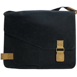 14.5 in Slim Casual Canvas Laptop Messenger Bag Fit 13 in. Laptop Computer Bag Shoulder Bag Men Bag Women Bag Bag CM87 - Free Engrave Black