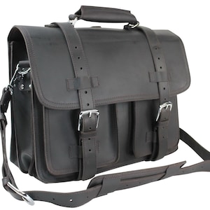 Sac en cuir pleine fleur épais de plus de 10 livres Sac - Porte-documents classique en cuir pour ordinateur portable 17" Sac à dos en cuir L01 - Graver