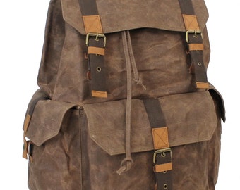Zaino classico impermeabile Vagarant Traveler Super Large Sport Canvas 21&quot; C04LW - Servizio di personalizzazione con incisione di lettere o iniziali gratuito