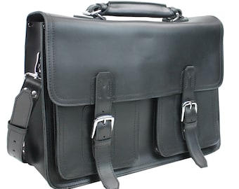 7 lb. 18 inch Large Leather Briefcase Leather Laptop Bag fit 17&quot; MacBook Pro - LB01 Leather Computer Bag Men Bag Worldwide Free Shipping