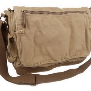 Vagarant  15.5 in Classic Style Canvas Messenger Bag Shoulder Bag Men Bag Women Bag Large Tote Bag School Bag Travel Bag C31-Engrave