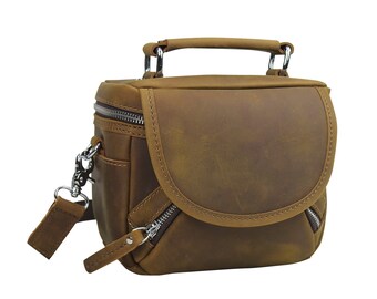 Vagarant Traveler Full Grain Leather Vintage Camera Bag LC02- Engrave Service