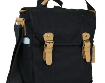 Vagarant Traveler 12&quot; Tall Style Casual Canvas Satchel Bag C40 - Engrave