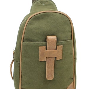 Vagarant 11 Zoll Lange Form Slide Schulter Brust Pack CK90 Canvas Crossbody Tasche Canvas Schulter Rucksack Canvas Reisetasche - Free Engrave
