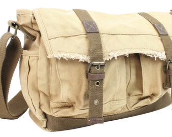 Vagarant Traveler 14.5" Casual Style Canvas Messenger Bag C39 - Engrave