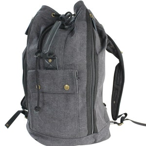 Vagarant Traveler 16&quot; Rock Round Style Canvas Backpack C07 - Free Engrave
