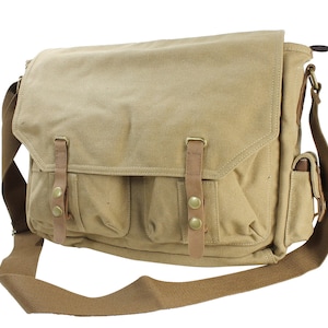 15 in. Casual Style Shoulder Messenger Bag Canvas Laptop Bag Canvas Bag Canvas Shoulder Bag Men Canvas Bag Women Canvas Bag C52L - Engrave