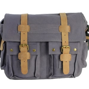 Vagarant Traveler 14&quot; Classic Canvas Messenger Bag CM09 - Engrave