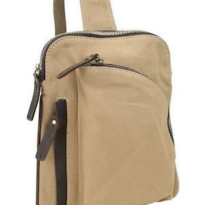 Vagarant 10 in. Lange Form Slide Schulter Brust Pack CK92 Canvas Crossbody Tasche Canvas Schulter Rucksack Canvas Reisetasche - Free Engrave