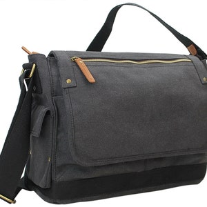 Vagarant Traveler 15.5インチ ラージ クラシックスタイル キャンバスバッグ メッセンジャーバッグ ショルダーバッグ スクールブックバッグ C31B - 刻印サービス