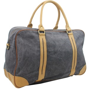 Vagarant Traveler 21 Zoll XL Große klassische Canvas mit Vollnarbenleder Reisetasche C77 - GYM Bag Traveler Tote-Gravur-Service