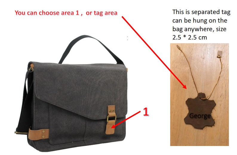 14.5 in Slim Casual Canvas Laptop Messenger Bag Fit 13 in. Laptop Computer Bag Shoulder Bag Men Bag Women Bag Bag CM87 - Free Engrave image 9
