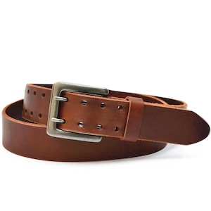 1.5 in Width Full Grain Leather Belt For Men Stainless Steel Buckle Black Brown Coffee Belt Dress Belt vegetable Tanned Leather - 12-5MSK
