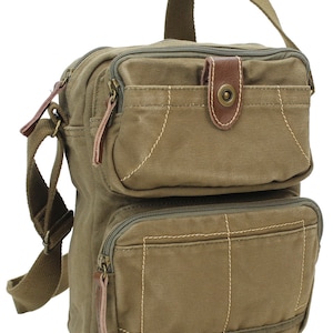 Vagarant Traveler 25 cm. Gewaschene Canvas Tasche Crossbody Bag Canvas Messenger Bag Canvas Schultertasche Crossbody Bag Canvas C36 - Engrave