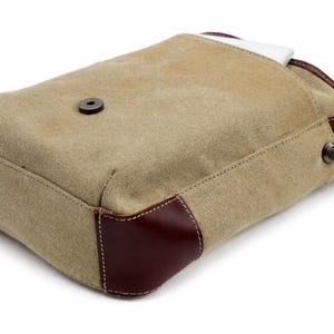 10 in Canvas Bag Stylish Satchel Bag Slim Shoulder Bag C99 - Top Layer Leather image 7