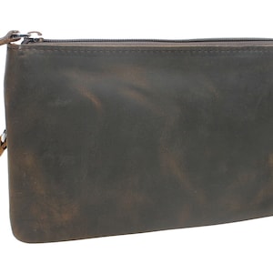 Vagarant Traveler Full Grain Leather Full Grain Leather Large Clutch Zipper Wallet B118 - Engrave Service