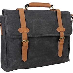 15.5" Vintage Baumwollwachs Canvas Wasserfeste Laptop Messenger Tasche mit 15,5 zoll. Laptopfach CM20 - Gravur