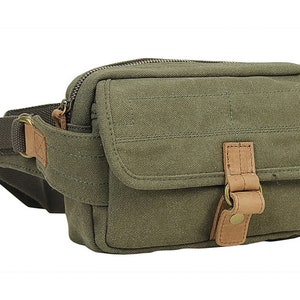 Vagarant Traveler 8 in. Small Stylish Canvas Waist Bag C85 - Engrave