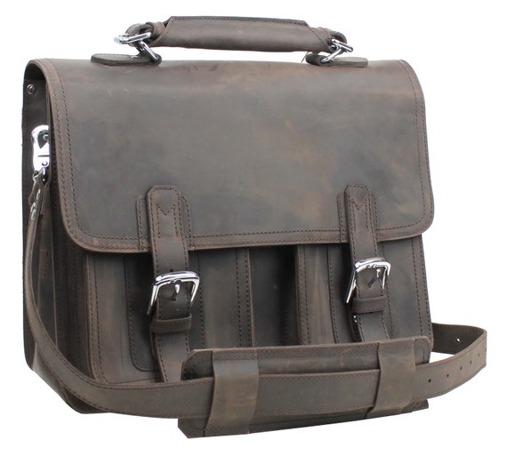Zaino Vintage In Vera Pelle Per PC 15.6'' – Uomo, Marrone, Lavoro E Viaggio