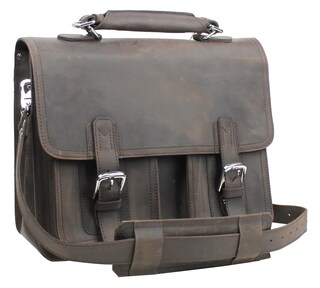 Zaino Vintage In Vera Pelle Per PC 15.6'' – Uomo, Marrone, Lavoro E Viaggio