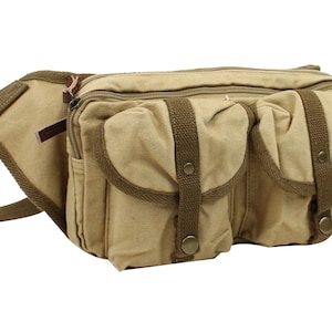 Vagarant Traveler 10 in. Stylish Canvas Waist Fanny Pack C84 - Engrave