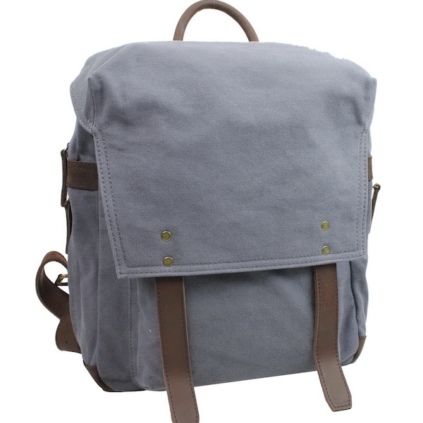 Vagarant Traveler Medium Canvas Backpack 14 in Canvas Backpack Rucksack CK01 Canvas School Bag Canvas Travel Backpack -  Engrave