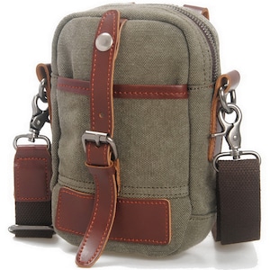 Vagarant Traveler 8 in Canvas Umhängetasche Stilvolle Umhängetasche Cnavas Slim Bag C98 Canvas Crossbody Bag Canvas Tasche - Free Gravur