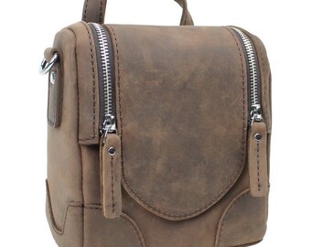 Vagarant Traveler Full Grain Leather 7.5" Cowhide Leather Satchel Bag LS09 - Free Engrave