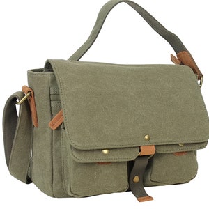 Vagarant Traveler 12" Casual Canvas Messegner Bag Stylish Medium Small Size Canvas Bag Unisex Canvas Bag Heavy Duty Canvas Bag C54 - Engrave