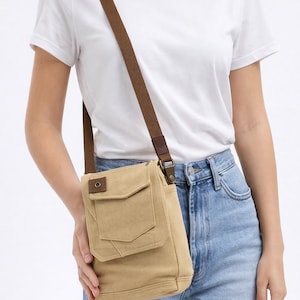 Slim Sling Canvas Shoulder Bag C93 Engrave Service