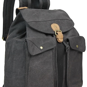 Vagarant Traveler 16&quot; Classic Style Sport Canvas Backpack Canvas Tote Bag Canvas School Bag Canvas Travel BAG C06 with Free Engrave