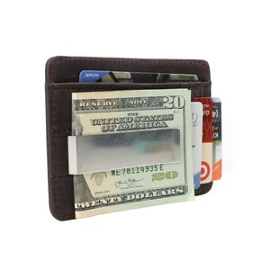 Vagarant Traveler Full Grain Leather Full Grain Leather Card Cash Holder B157 - Engrave Service