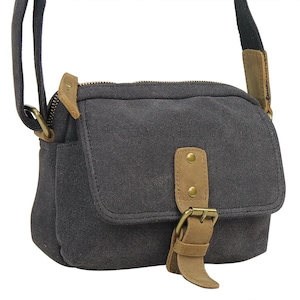 Vagarant Traveler 8 in Small Parent-Child Canvas Shoulder Bag Canvas Crossbody Bag Canvas Messenger Bag  Canvas Bag CS05- Engrave