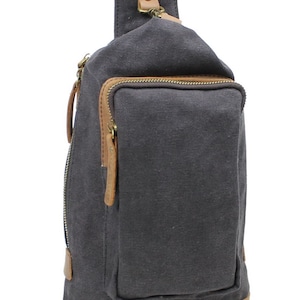 Vagarant 22 cm. Long Shape Slide Schulter Brusttasche CK89 Canvas Crossbody Bag Canvas One Schulter Rucksack Canvas Reisetasche - Free Gravrave