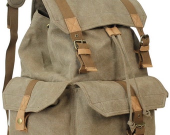 Vagarant Traveler 20" Extra Large Sport Washed Canvas Backpack Travel Backpack C04B with Free Engrave