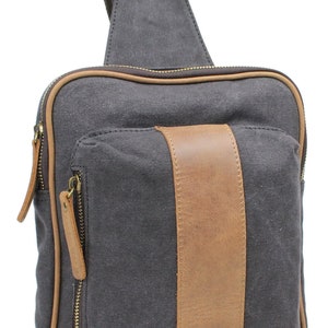 Vagarant 11 Zoll lange Form Slide Schulter Brusttasche CK91 Canvas Crossbody Bag Canvas One-Shoulder-Rucksack Canvas Reisetasche - Free Engrave