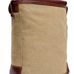 10 in Canvas Bag Stylish Satchel Bag Slim Shoulder Bag C99 - Top Layer Leather image 6