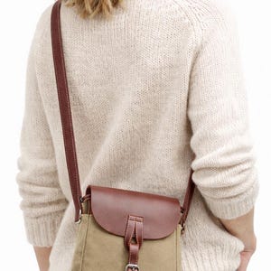 10 in Canvas Bag Stylish Satchel Bag Slim Shoulder Bag C99 - Top Layer Leather image 2